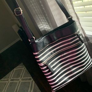 Merona black & white crossbody bag